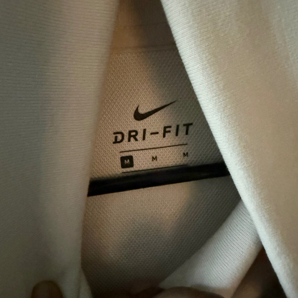 Nike cream dri-fit cropped funnel neck sweatshirt with black Nike logo size M - Picture 11 of 11